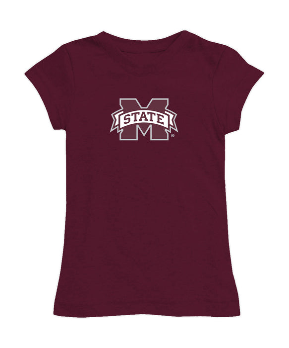 Mississippi State Girl´s Fitted Cotton T-shirt Maroon