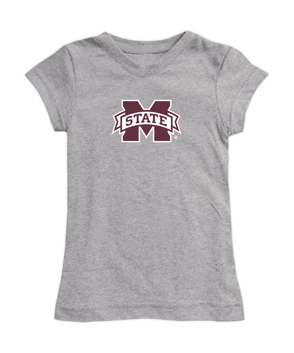 Mississippi State Girl´s Fitted Cotton T-shirt Grey