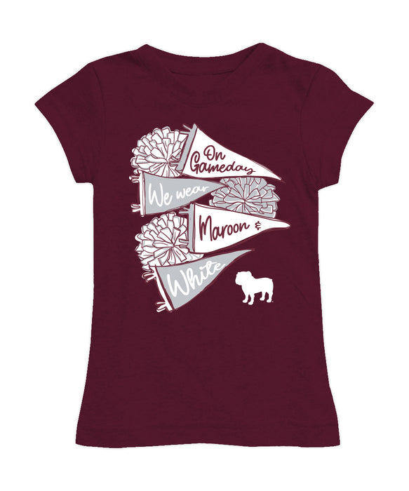 Mississippi State Bulldogs Girl´s Fitted Cotton T-shirt Maroon
