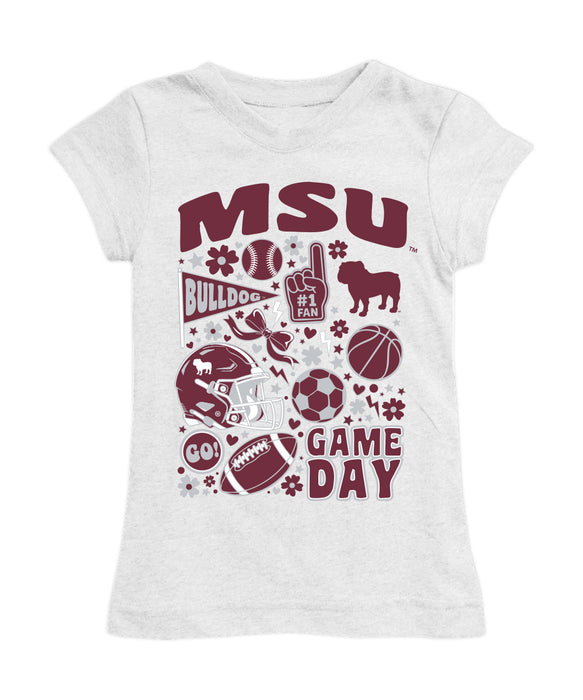Mississippi State Bulldogs Girl´s Fitted Cotton T-shirt White