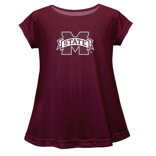 Mississippi State Short Sleeve Youth Cotton Top Maroon