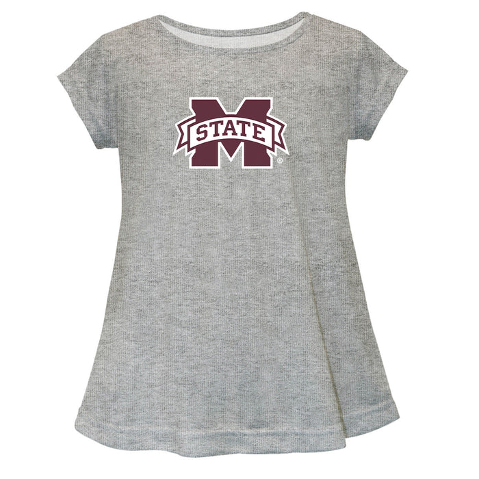 Mississippi State Short Sleeve Youth Cotton Top Grey