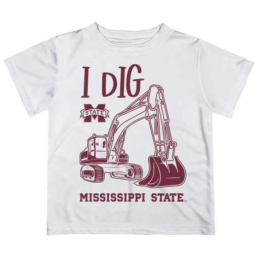 Mississippi State Bulldogs Vive La Fete Excavator Boys Game Day White Short Sleeve Tee