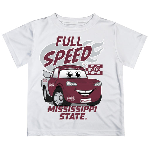 Mississippi State Bulldogs Vive La Fete Toy Racing Car Boys Game Day White Short Sleeve Tee