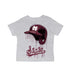 Mississippi State Bulldogs Original Dripping Baseball Helmet Grey Cotton T-Shirt  by Vive La Fete