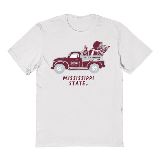 Mississippi State Bulldogs Hand Sketched Vive La Fete Impressions Truck Kids White Cotton T-shirt