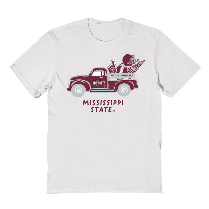 Mississippi State Bulldogs Hand Sketched Vive La Fete Impressions Truck Kids White Cotton T-shirt