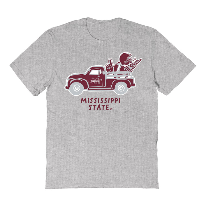 Mississippi State Bulldogs Hand Sketched Vive La Fete Impressions Truck Kids Grey Cotton T-shirt
