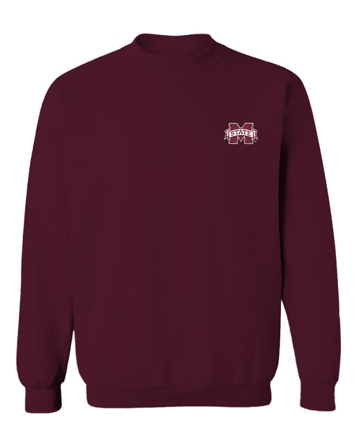 Mississippi State Bulldogs Hand Sketched Vive La Fete Impressions Maroon Crew Neck Sweatshirt for Women