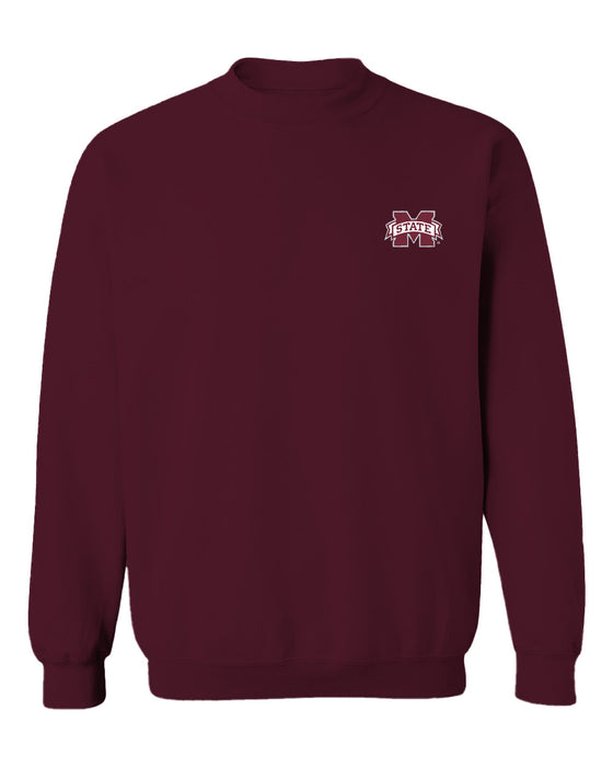 Mississippi State Bulldogs Hand Sketched Vive La Fete Impressions Maroon Crew Neck Sweatshirt for Women