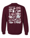 Mississippi State Bulldogs Hand Sketched Vive La Fete Impressions Maroon Crew Neck Sweatshirt for Women - Vive La Fête - Online Apparel Store
