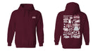 Mississippi State Bulldogs Hand Sketched Vive La Fete Impressions Maroon Hoodies for Women - Vive La Fête - Online Apparel Store