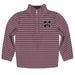 Mississippi State Bulldogs Embroidered Womens Maroon Stripes Quarter Zip Pullover