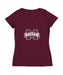 Mississippi State Women's V-neck Fitted Cotton T-Shirt Maroon