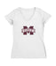 Mississippi State Women's V-neck Fitted Cotton T-Shirt White