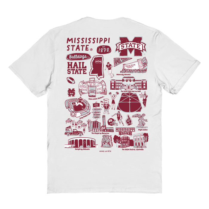 Mississippi State Bulldogs Vive La Fete Impressions Artwork Maroon Womens Cotton Tshirt - Vive La Fête - Online Apparel Store