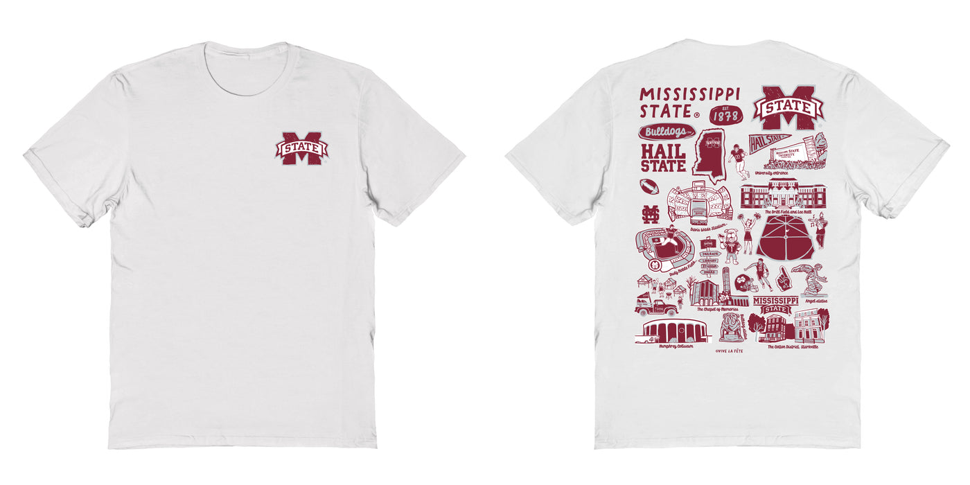 Mississippi State Bulldogs Vive La Fete Impressions Artwork Maroon Womens Cotton Tshirt - Vive La Fête - Online Apparel Store