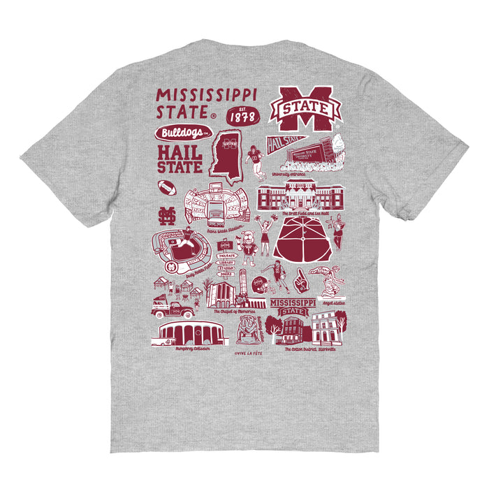 Mississippi State Bulldogs Vive La Fete Impressions Artwork Maroon Womens Cotton Tshirt - Vive La Fête - Online Apparel Store