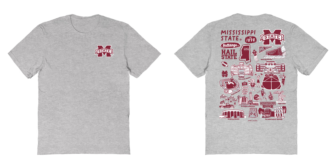 Mississippi State Bulldogs Vive La Fete Impressions Artwork Maroon Womens Cotton Tshirt - Vive La Fête - Online Apparel Store