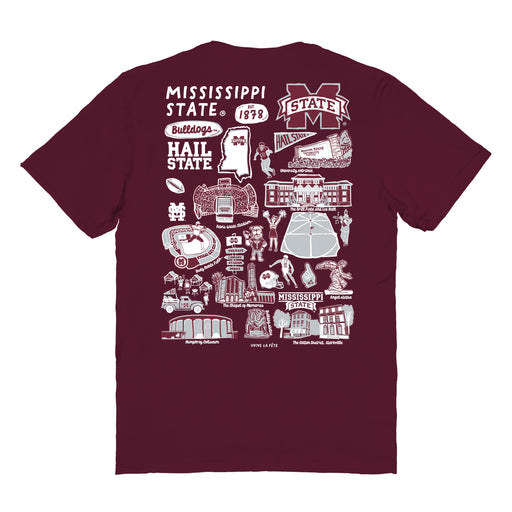 Mississippi State Bulldogs Vive La Fete Impressions Artwork Maroon Womens Cotton Tshirt - Vive La Fête - Online Apparel Store
