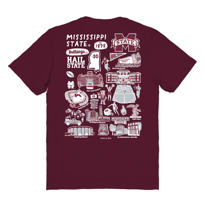 Mississippi State Bulldogs Vive La Fete Impressions Artwork Maroon Womens Cotton Tshirt - Vive La Fête - Online Apparel Store