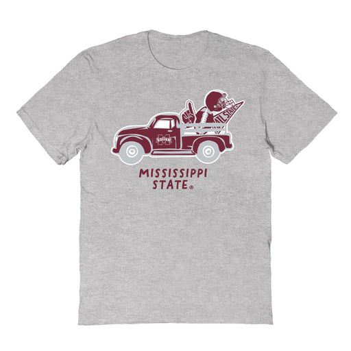 Mississippi State Bulldogs Hand Sketched Vive La Fete Impressions Truck Grey T-shirt for Women