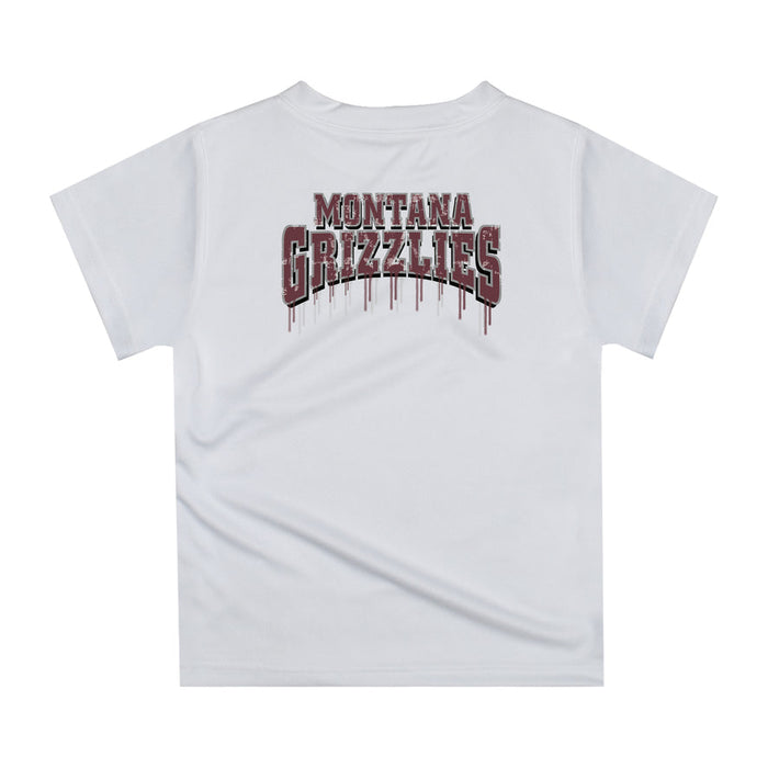 University of Montana Grizzlies Original Dripping Football White T-Shirt by Vive La Fete - Vive La Fête - Online Apparel Store