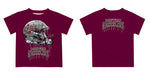 University of Montana Grizzlies Original Dripping Football Maroon T-Shirt by Vive La Fete - Vive La Fête - Online Apparel Store
