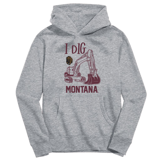 University of Montana Grizzlies Excavator Heather Grey Cotton Youth Hoodie