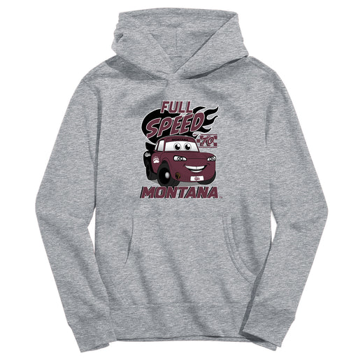 University of Montana Grizzlies Full Speed Heather Grey Cotton Youth Hoodie