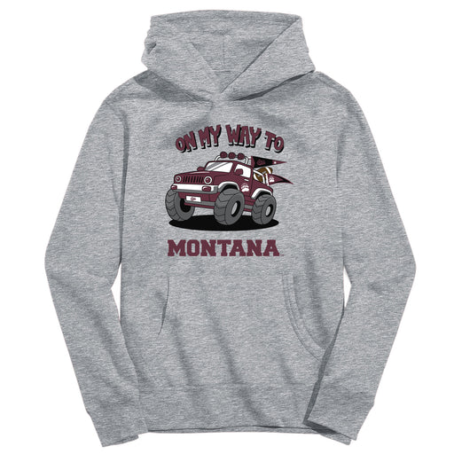 University of Montana Grizzlies On My Way Monster Truck Heather Grey Cotton Youth Hoodie