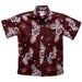 University of Montana Grizzlies Embroidered Maroon Hawaiian Short Sleeve Button Down Shirt
