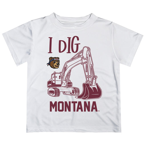 University of Montana Grizzlies Vive La Fete Excavator Boys Game Day White Short Sleeve Tee