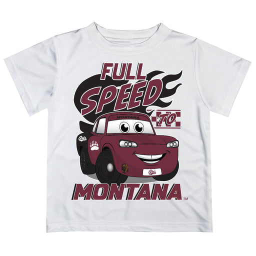 University of Montana Grizzlies Vive La Fete Toy Racing Car Boys Game Day White Short Sleeve Tee