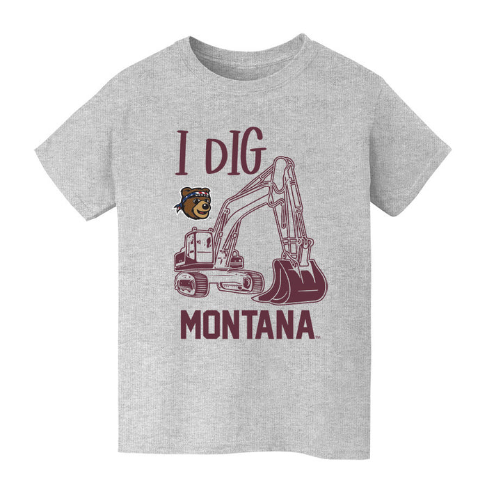 University of Montana Grizzlies Vive La Fete Excavator Heather Grey Cotton Short Sleeve Tee