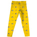 Michigan Tech Huskies MTU Vive La Fete Girls Game Day All Over Two Logos Elastic Waist Classic Play Gold Leggings Tights