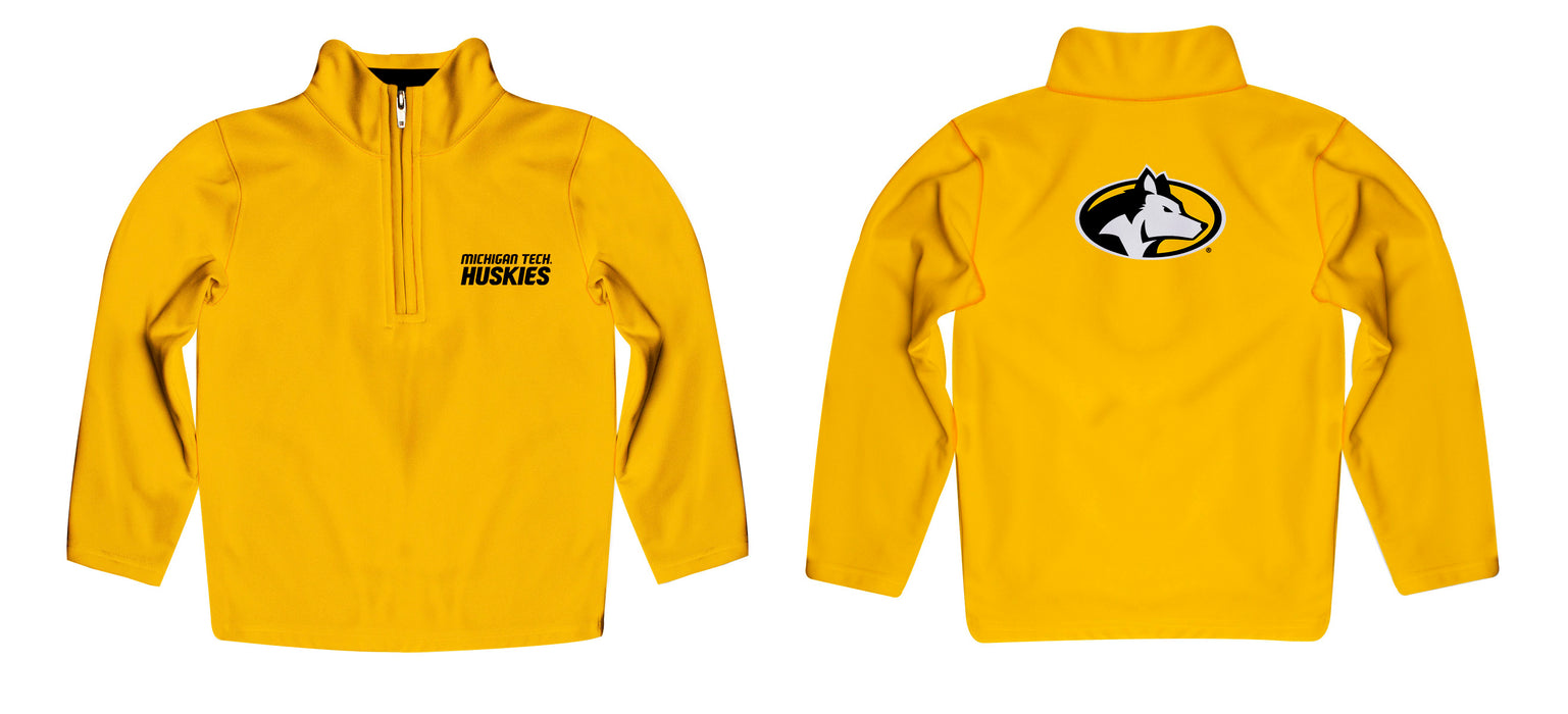 Michigan Tech Huskies MTU Vive La Fete Game Day Solid Gold Quarter Zip Pullover Sleeves - Vive La Fête - Online Apparel Store