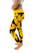 Michigan Tech Huskies MTU Vive La Fete Paint Brush Logo on Waist Women Gold Yoga Leggings - Vive La Fête - Online Apparel Store
