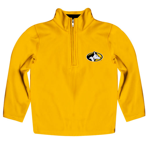 Michigan Tech Huskies Vive La Fete Logo and Mascot Name Womens Gold Quarter Zip Pullover
