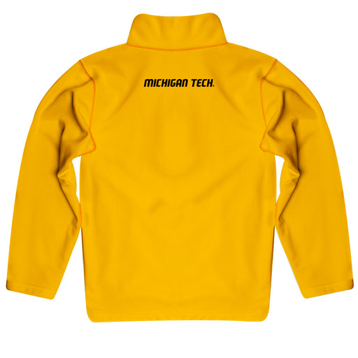 Michigan Tech Huskies Vive La Fete Logo and Mascot Name Womens Gold Quarter Zip Pullover - Vive La Fête - Online Apparel Store