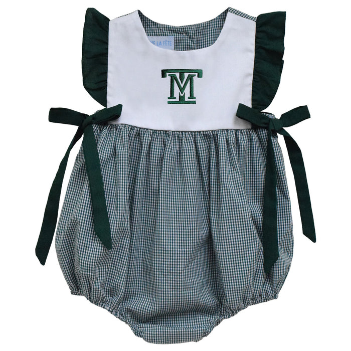 Montana Tech Orediggers Embroidered Hunter Green Gingham Girls Bubble