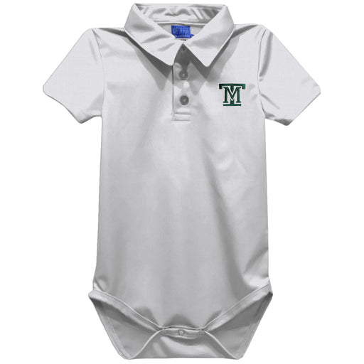 Montana Tech Orediggers Embroidered White Solid Knit Boys Polo Bodysuit