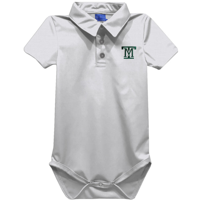 Montana Tech Orediggers Embroidered White Solid Knit Boys Polo Bodysuit