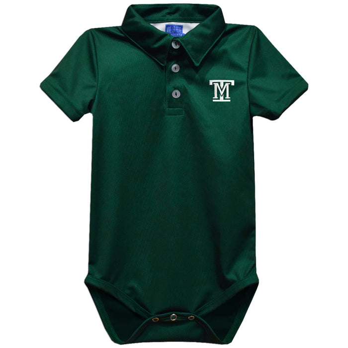 Montana Tech Orediggers Embroidered Hunter Green Solid Knit Boys Polo Bodysuit