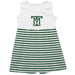 Montana Tech Orediggers Vive La Fete Girls White Sleeveless Tank Dress Green Stripes on Skirt