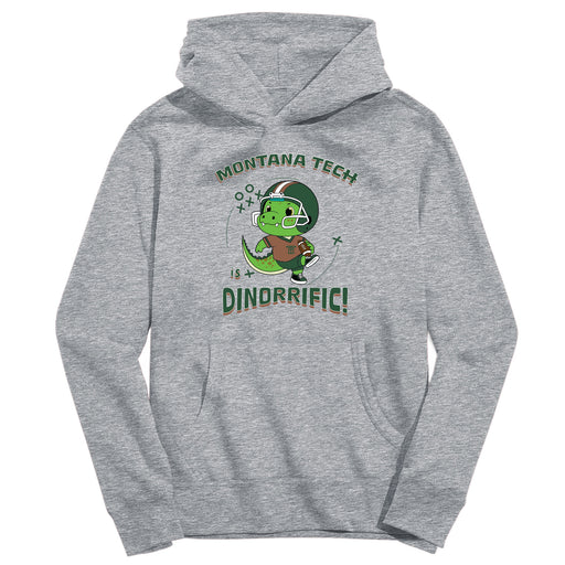 Montana Tech Orediggers Vive La Fete Dinorrific Grey Cotton Hoodie
