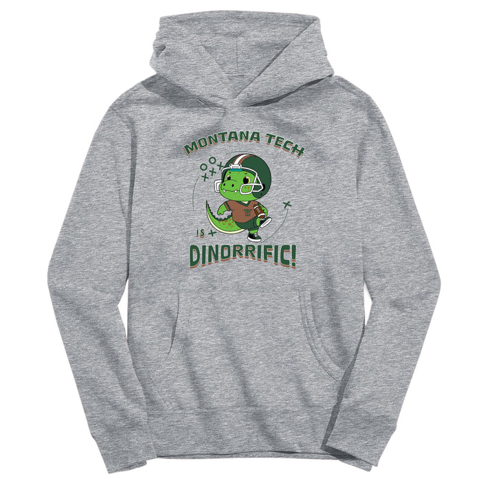 Montana Tech Orediggers Vive La Fete Dinorrific Grey Cotton Hoodie