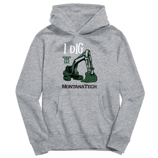 Montana Tech Orediggers Vive La Fete Excavator Grey Cotton Hoodie