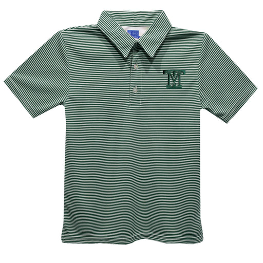 Montana Tech Orediggers Embroidered Hunter Green Stripes Short Sleeve Polo Box Shirt
