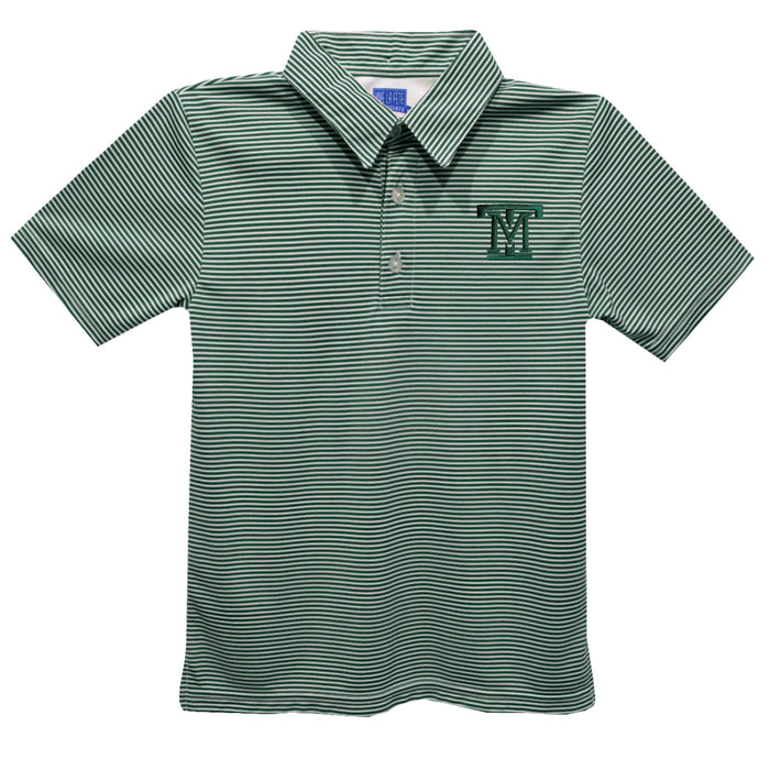 Montana Tech Orediggers Embroidered Hunter Green Stripes Short Sleeve Polo Box Shirt